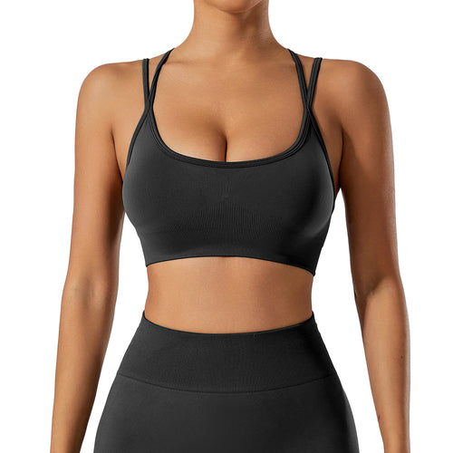 Seamless Strappy Cross-Back Yoga Bra | Sports Bra | The Kashmere