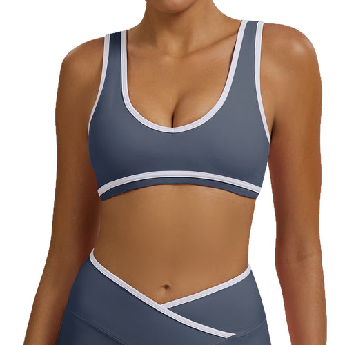 Seamless Contrast Trim Yoga Bra | Sports Bra | The Kashmere