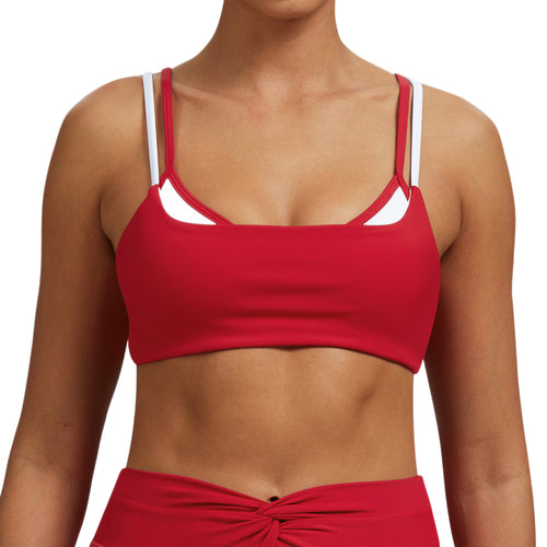 Seamless Thin Strap Contrast Trim Yoga Bra | Sports Bra | The Kashmere