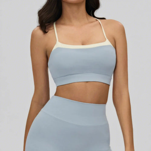 Contrast Cross-Back Yoga Bra | The Kashmere