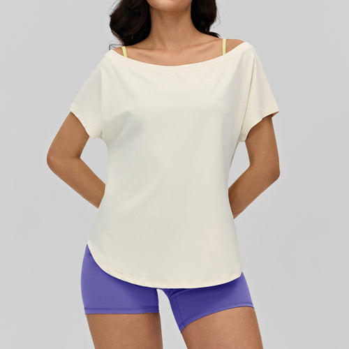 One-Shoulder Loose Fit Breathable Yoga Top | The Kashmere