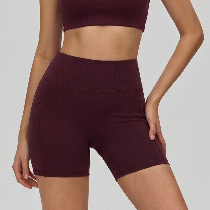 High-Waist Pocket Yoga Shorts | The Kashmere